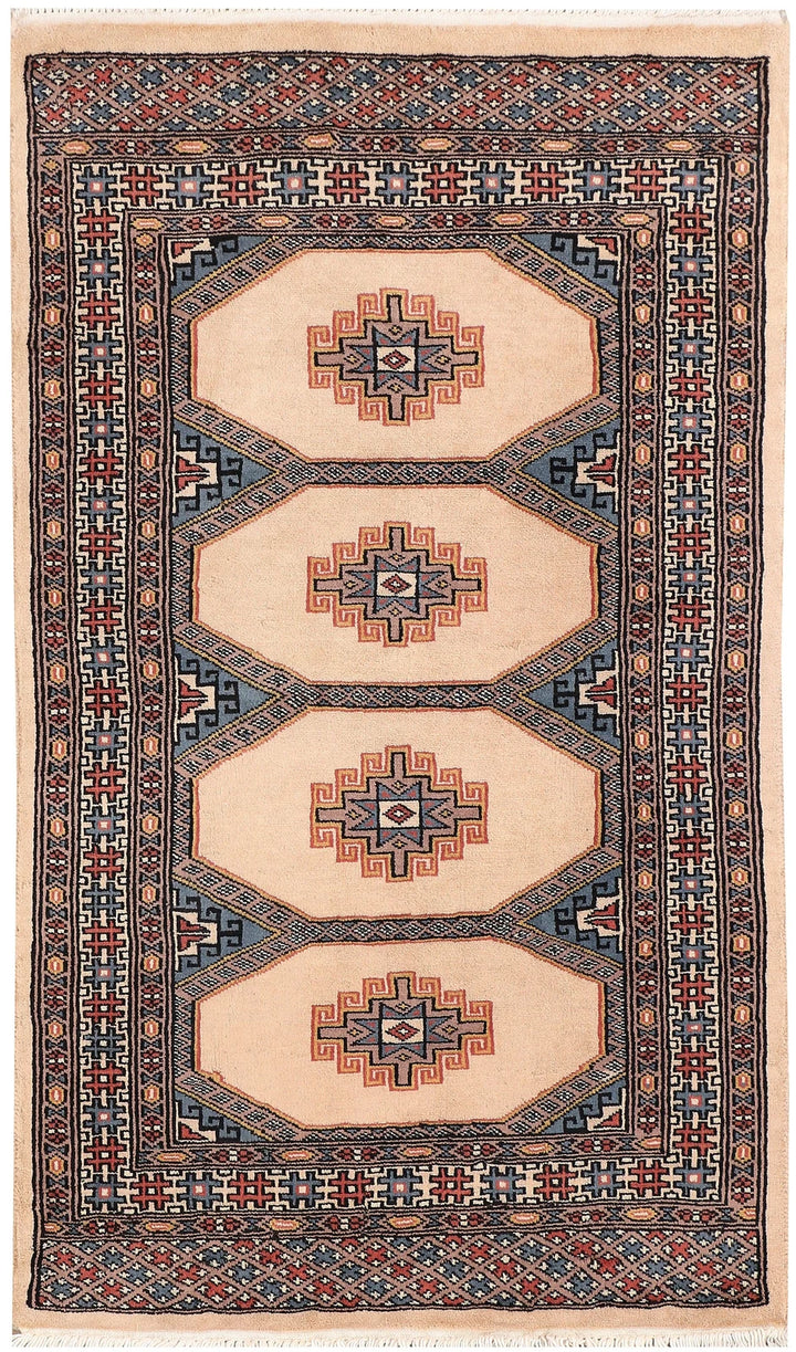 Brown Pakistani Jaldar Rug 2' 6" x 4' 2" Hand-Knotted | No. QA32579