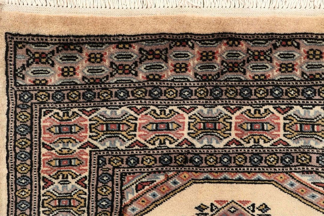 Brown Pakistani Jaldar Rug 2' 7" x 10' 6" Hand-Knotted | No. QA32692