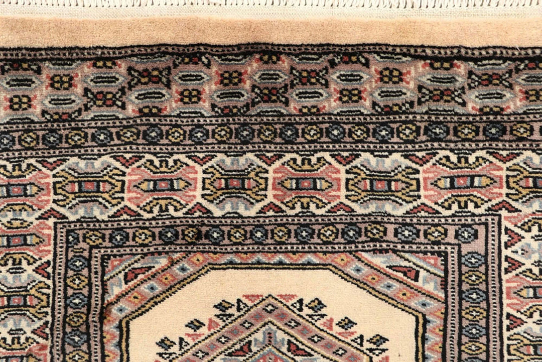 Brown Pakistani Jaldar Rug 2' 7" x 10' 6" Hand-Knotted | No. QA32692