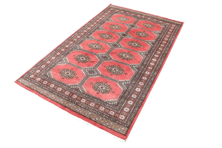 Red Pakistani Jaldar Rug 4' x 6' 6" Hand-Knotted | No. QA32740