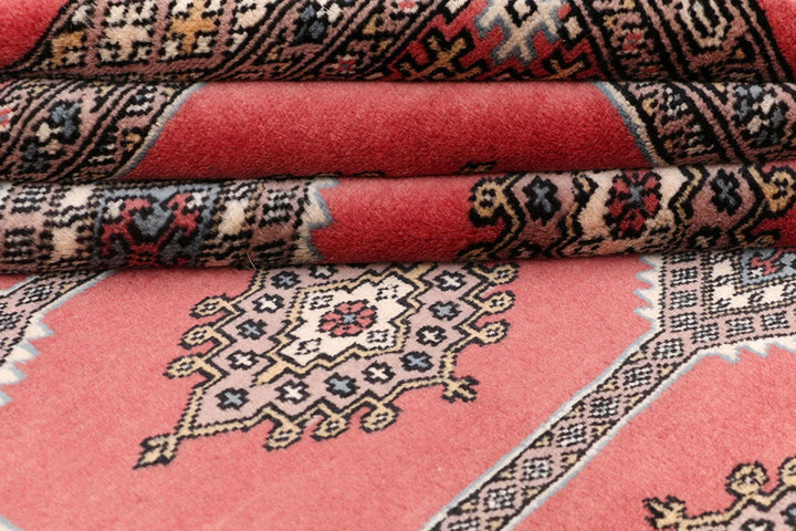 Red Pakistani Jaldar Rug 4' x 6' 6" Hand-Knotted | No. QA32740