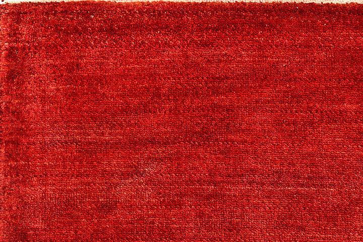 Red Pakistani Gabbeh Rug 5' 7" x 8' 1" Hand-Knotted | No. QA32821