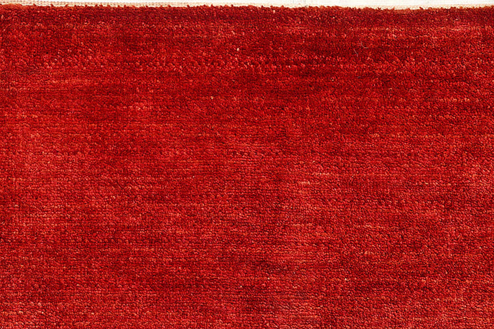 Red Pakistani Gabbeh Rug 5' 7" x 8' 1" Hand-Knotted | No. QA32821