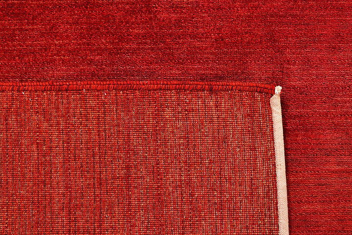 Red Pakistani Gabbeh Rug 5' 7" x 8' 1" Hand-Knotted | No. QA32821