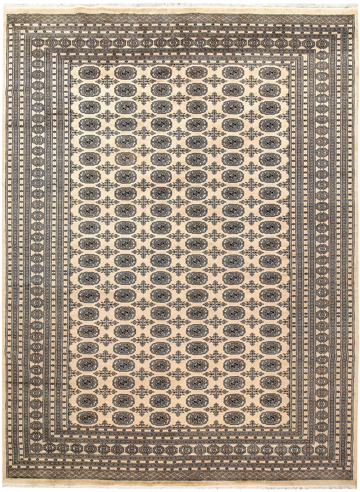 Brown Pakistani Bokhara Rug 9' 1" x 12' 2" Hand-Knotted | No. QA32884