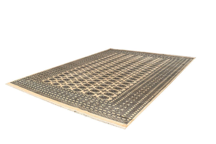 Brown Pakistani Bokhara Rug 9' 1" x 12' 2" Hand-Knotted | No. QA32884