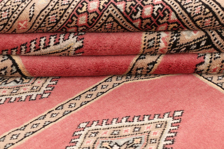 Dark Salmon Pakistani Jaldar Rug 6' 8" x 10' 1" Hand-Knotted | No. QA32890