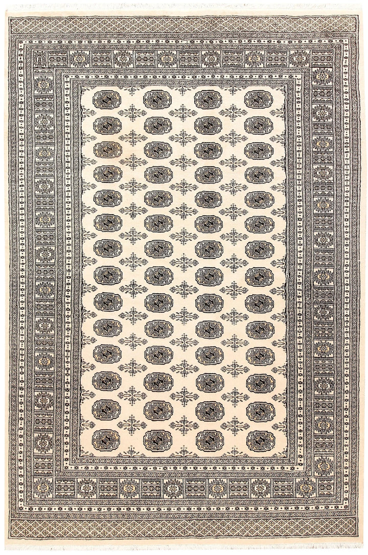 Brown Pakistani Bokhara Rug 6' 1" x 8' 11" Hand-Knotted | No. QA32910