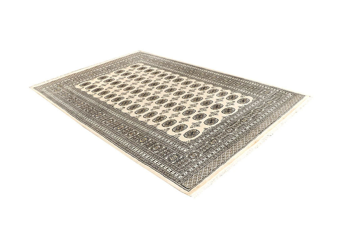 Brown Pakistani Bokhara Rug 6' 1" x 8' 11" Hand-Knotted | No. QA32910