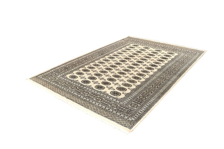 Brown Pakistani Bokhara Rug 6' 1" x 8' 11" Hand-Knotted | No. QA32910