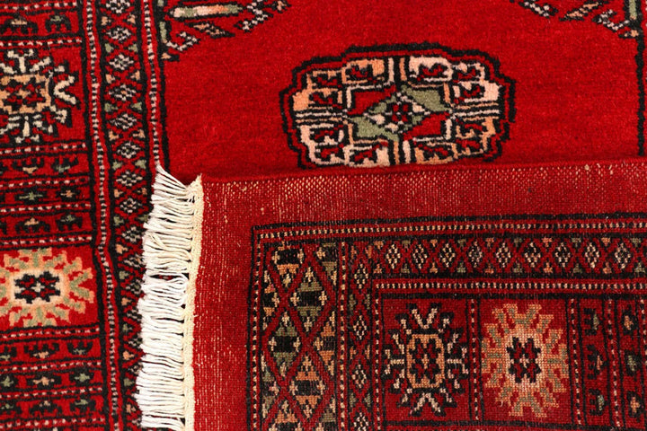 Dark Red Pakistani Bokhara Rug 2' 8" x 9' 5" Hand-Knotted | No. QA33085