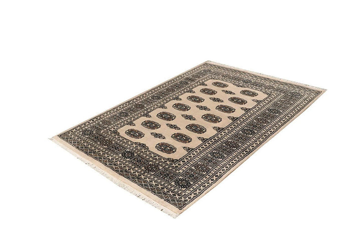 Brown Pakistani Bokhara Rug 4' 3" x 6' Hand-Knotted | No. QA33126