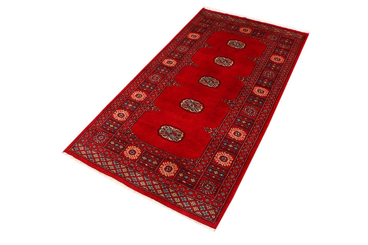 Dark Red Pakistani Bokhara Rug 3' x 5' 6" Hand-Knotted | No. QA33245