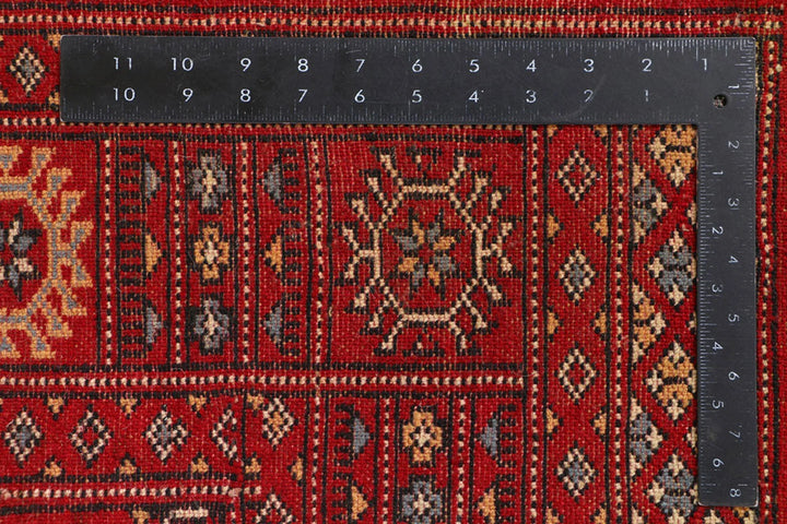 Dark Red Pakistani Bokhara Rug 3' x 5' 6" Hand-Knotted | No. QA33245