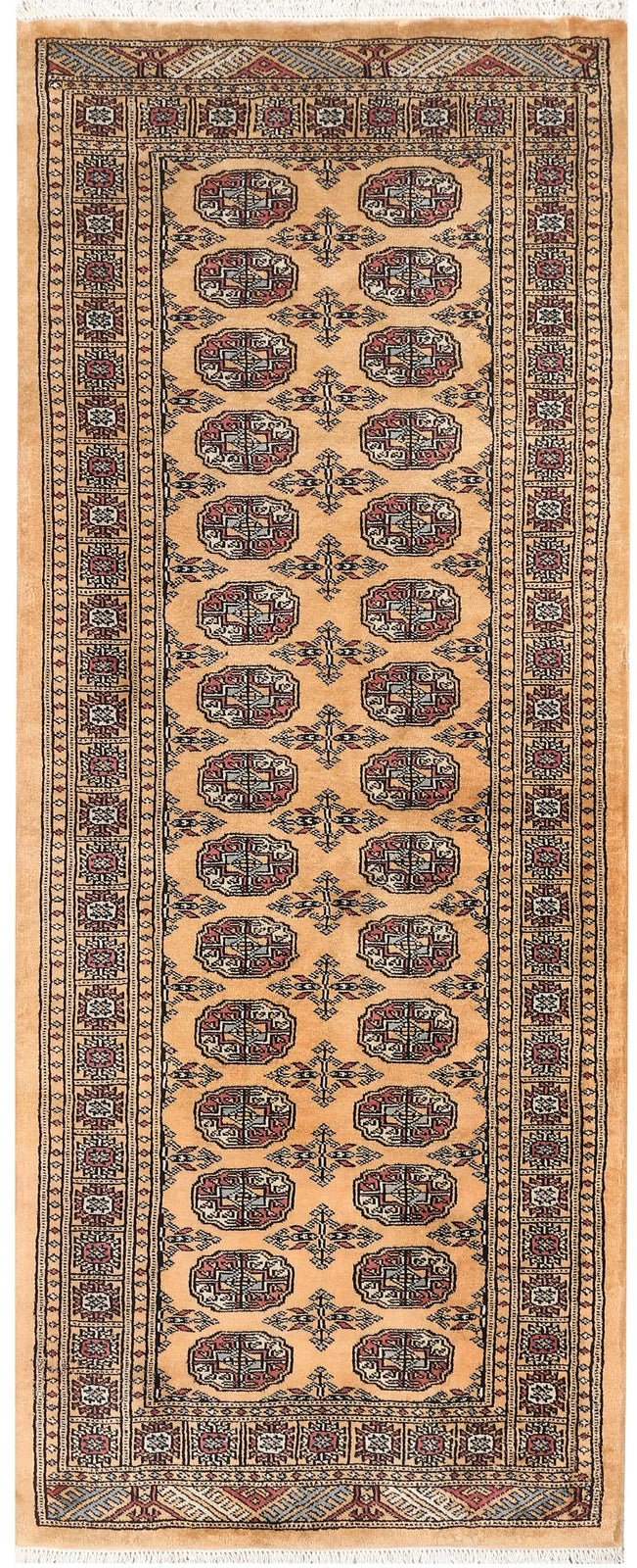 Yellow Pakistani Bokhara Rug 2' 8" x 6' 7" Hand-Knotted | No. QA33368