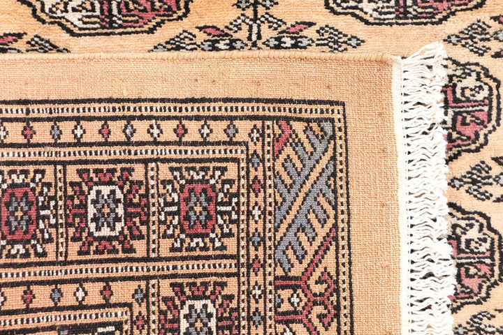 Yellow Pakistani Bokhara Rug 2' 8" x 6' 7" Hand-Knotted | No. QA33368