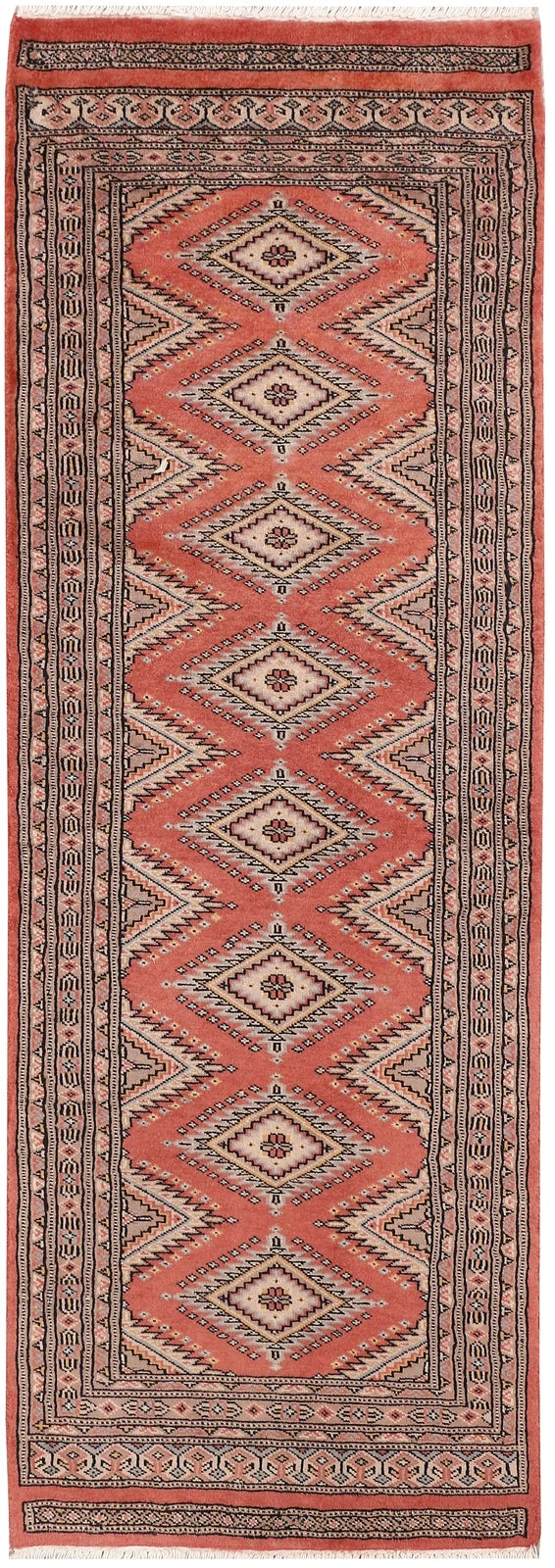 Indian Red Pakistani Jaldar Runner 2' x 5' 9" Hand-Knotted | No. QA33494