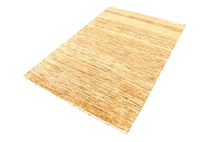 Wheat Pakistani Gabbeh Rug 4' 3" x 6' 1" Hand-Knotted | No. QA33507