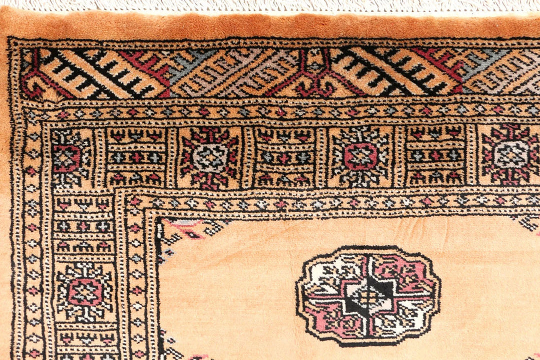 Yellow Pakistani Bokhara Rug 2' 7" x 7' 1" Hand-Knotted | No. QA33522