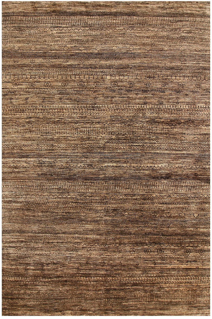 Brown Pakistani Gabbeh Rug 5' 5" x 8' 1" Hand-Knotted | No. QA33533