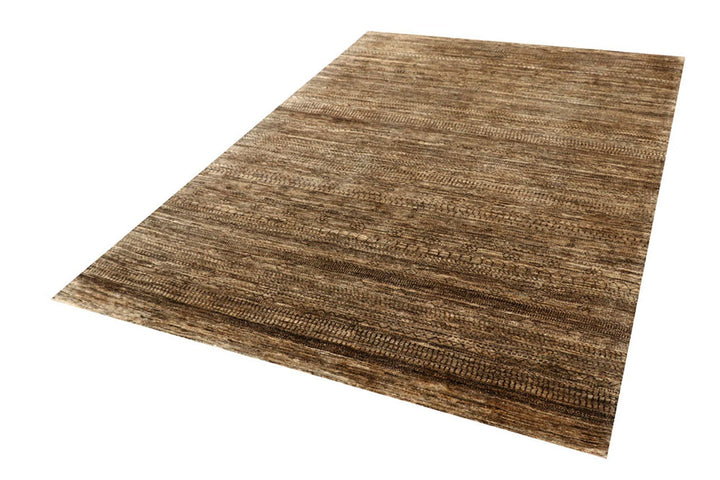 Brown Pakistani Gabbeh Rug 5' 5" x 8' 1" Hand-Knotted | No. QA33533