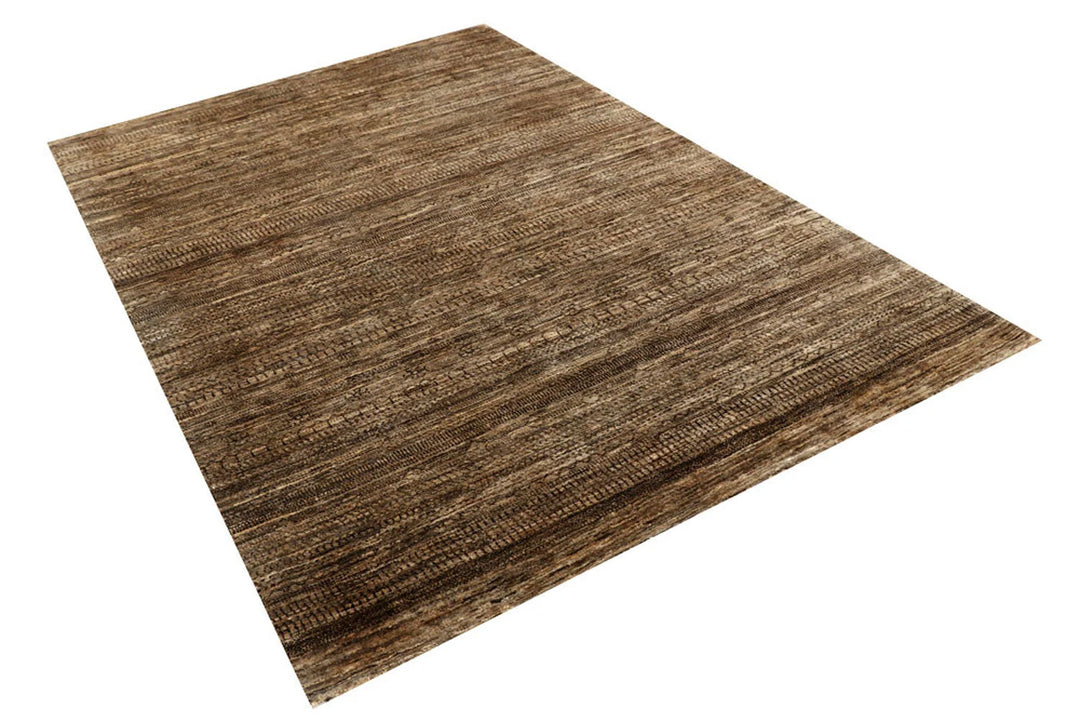 Brown Pakistani Gabbeh Rug 5' 5" x 8' 1" Hand-Knotted | No. QA33533