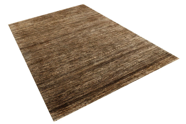 Brown Pakistani Gabbeh Rug 5' 5" x 8' 1" Hand-Knotted | No. QA33533