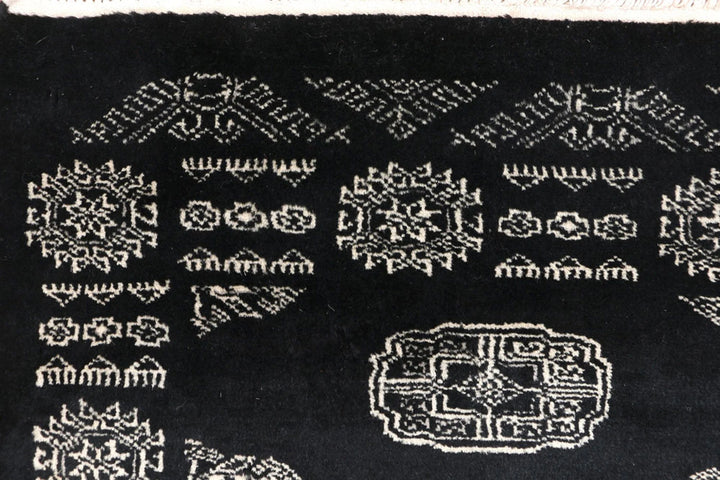 Grey Pakistani Bokhara Rug 2' 5" x 12' 7" Hand-Knotted | No. QA33636