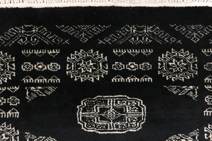 Grey Pakistani Bokhara Rug 2' 5" x 12' 7" Hand-Knotted | No. QA33636