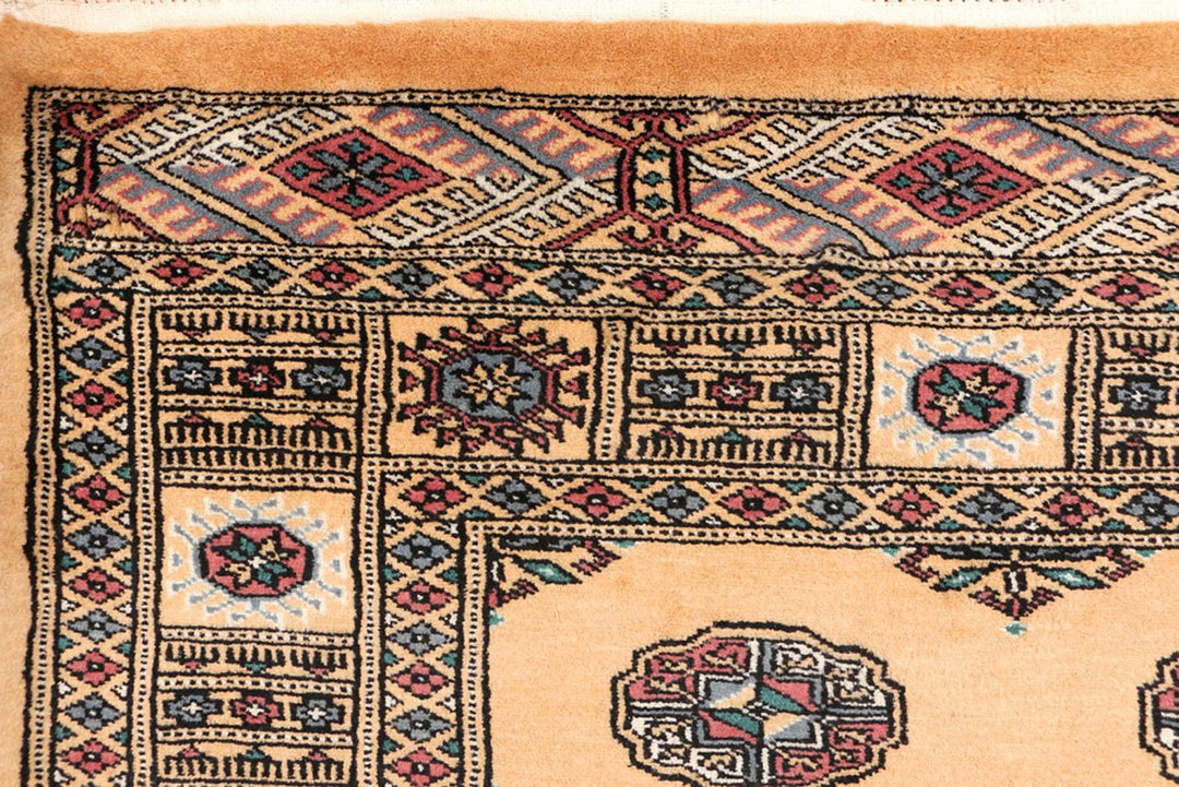 Yellow Pakistani Bokhara Rug 3' 3" x 6' Hand-Knotted | No. QA33801