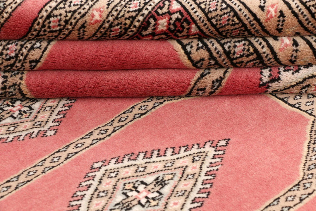 Dark Salmon Pakistani Jaldar Rug 6' 9" x 9' 11" Hand-Knotted | No. QA33975