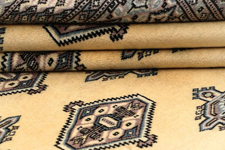 Yellow Pakistani Jaldar Rug 5' 1" x 8' 2" Hand-Knotted | No. QA34020