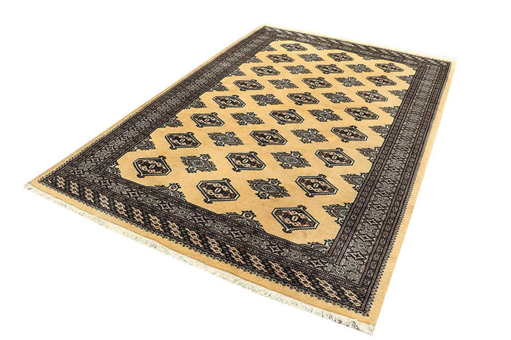 Yellow Pakistani Jaldar Rug 5' 1" x 8' 2" Hand-Knotted | No. QA34020