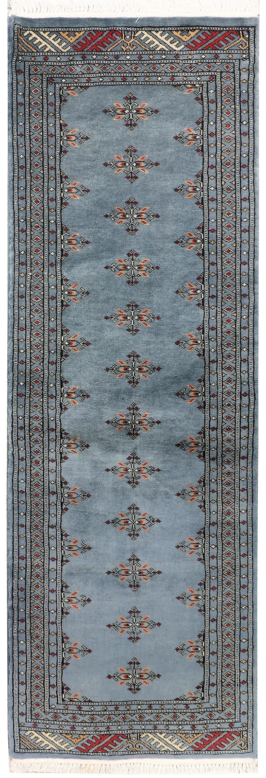 Grey Pakistani Butterfly Rug 2' x 6' Hand-Knotted | No. QA34024