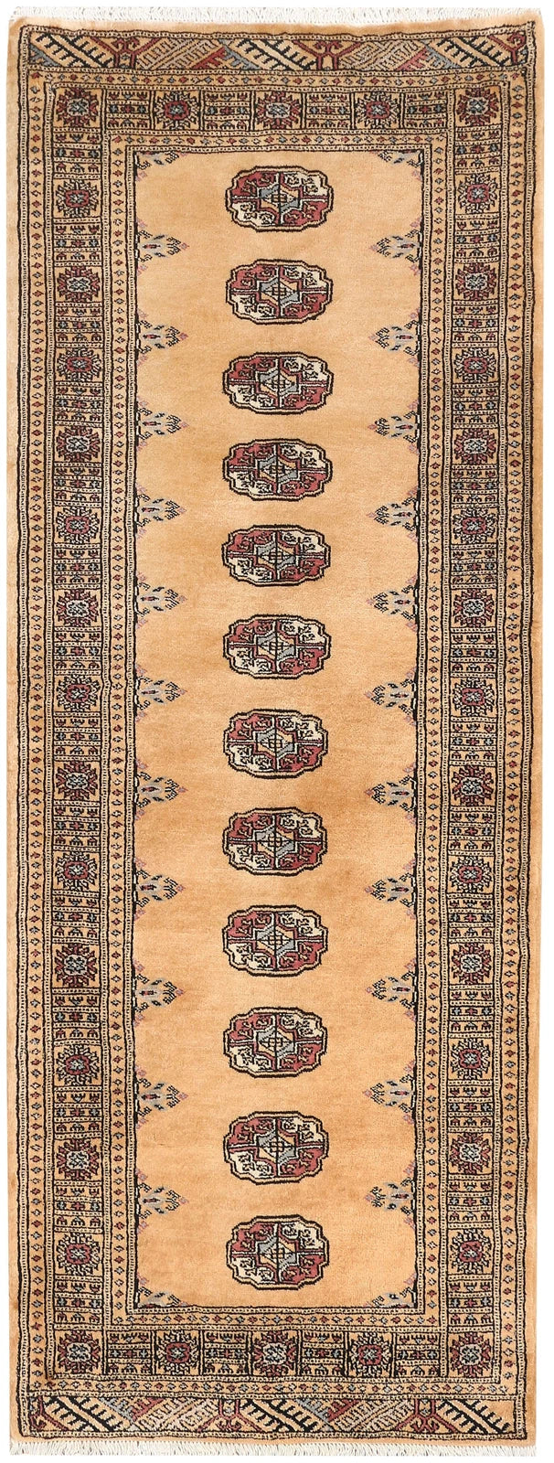 Yellow Pakistani Bokhara Rug 2' 8" x 6' 3" Hand-Knotted | No. QA34383