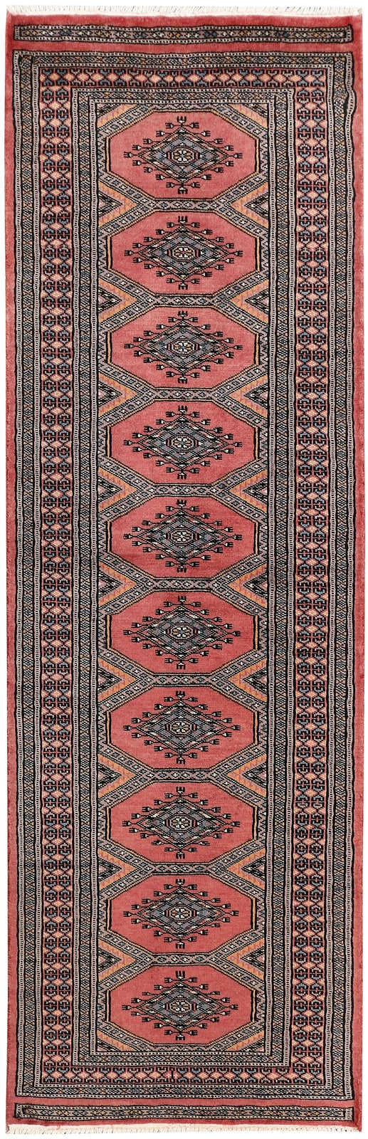 Dark Salmon Pakistani Jaldar Runner 2' 1" x 6' 4" Hand-Knotted | No. QA34479