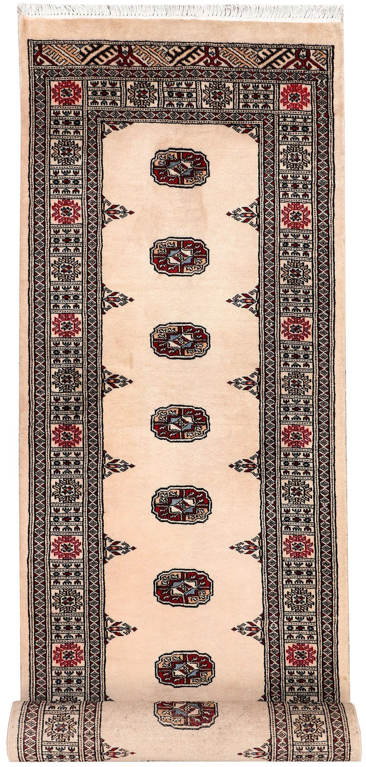 Brown Pakistani Bokhara Rug 2' 7" x 10' 8" Hand-Knotted | No. QA34636