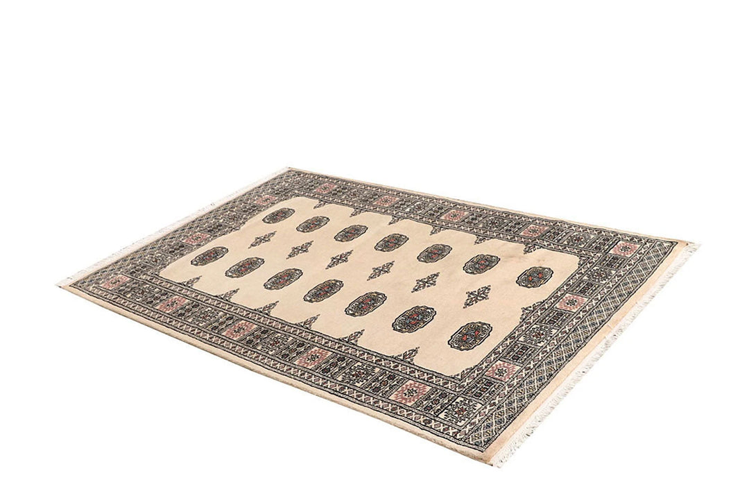 Brown Pakistani Bokhara Rug 4' 2" x 6' 3" Hand-Knotted | No. QA34696