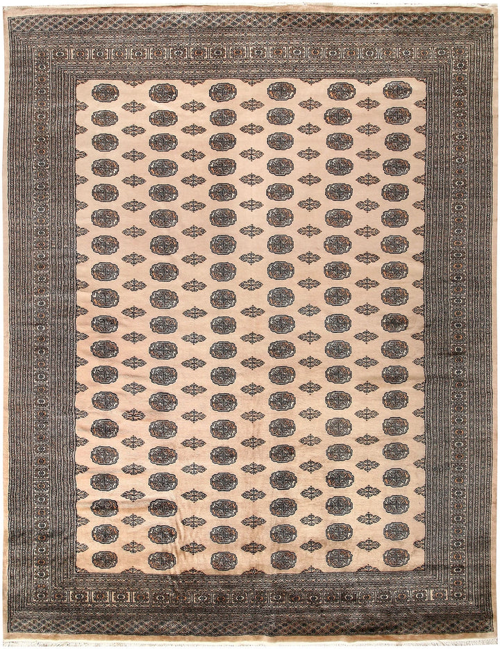 Brown Bokhara Rug 9' 1" x 11' 10" Hand-Knotted | No. QA34724