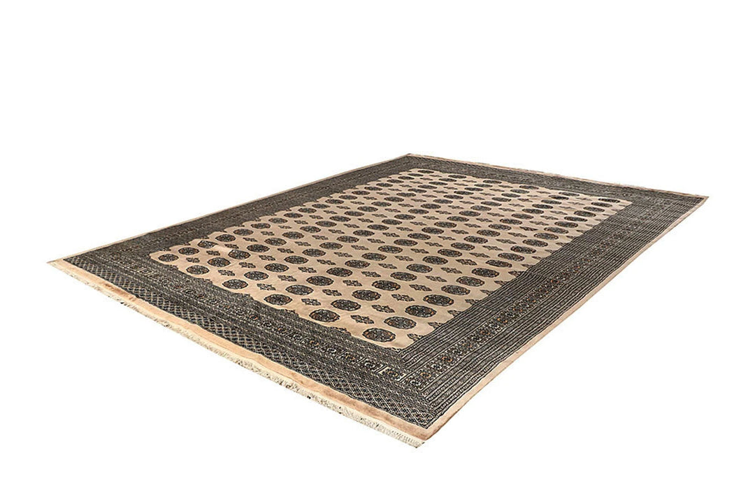 Brown Bokhara Rug 9' 1" x 11' 10" Hand-Knotted | No. QA34724
