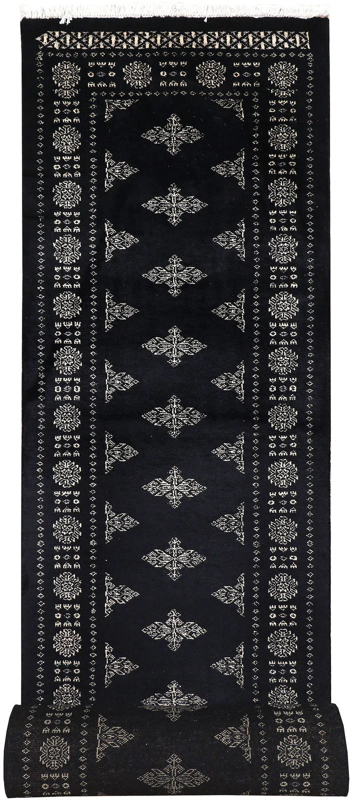 Grey Pakistani Butterfly Rug 2' 7" x 15' 4" Hand-Knotted | No. QA34786