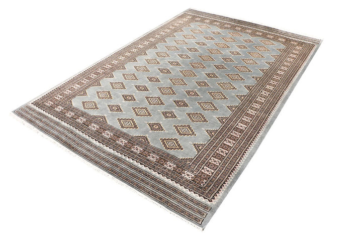 Dark Grey Pakistani Jaldar Rug 5' 5" x 8' 1" Hand-Knotted | No. QA34930