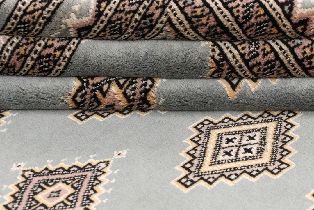 Dark Grey Pakistani Jaldar Rug 5' 5" x 8' 1" Hand-Knotted | No. QA34930