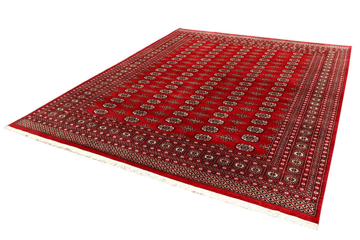 Red Bokhara Rug 7' 11" x 10' " Hand-Knotted | No. QA35068