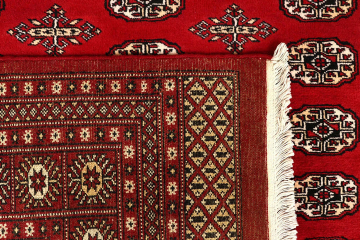 Red Bokhara Rug 7' 11" x 10' " Hand-Knotted | No. QA35068
