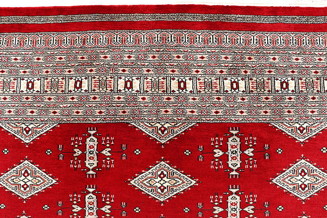 Red Pakistani Jaldar Rug 9' 1" x 11' 9" Hand-Knotted | No. QA35163