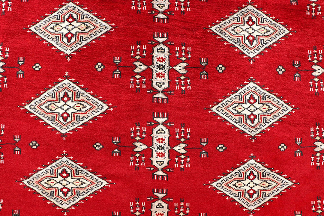 Red Pakistani Jaldar Rug 9' 1" x 11' 9" Hand-Knotted | No. QA35163