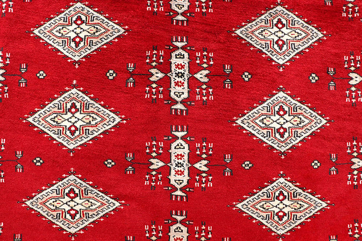 Red Pakistani Jaldar Rug 9' 1" x 11' 9" Hand-Knotted | No. QA35163