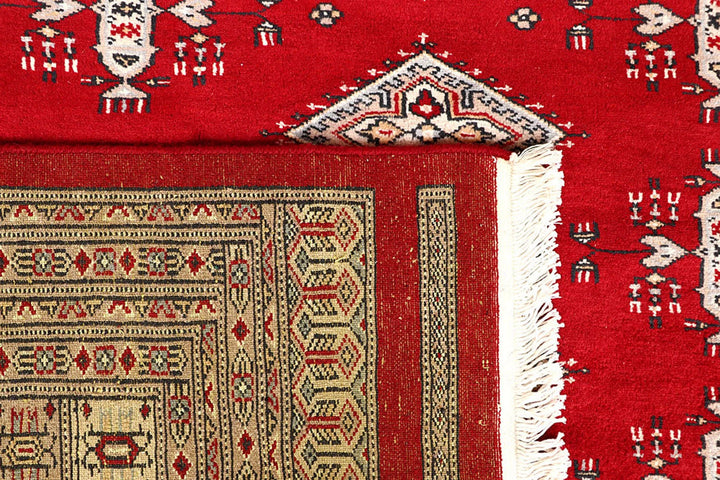 Red Pakistani Jaldar Rug 9' 1" x 11' 9" Hand-Knotted | No. QA35163