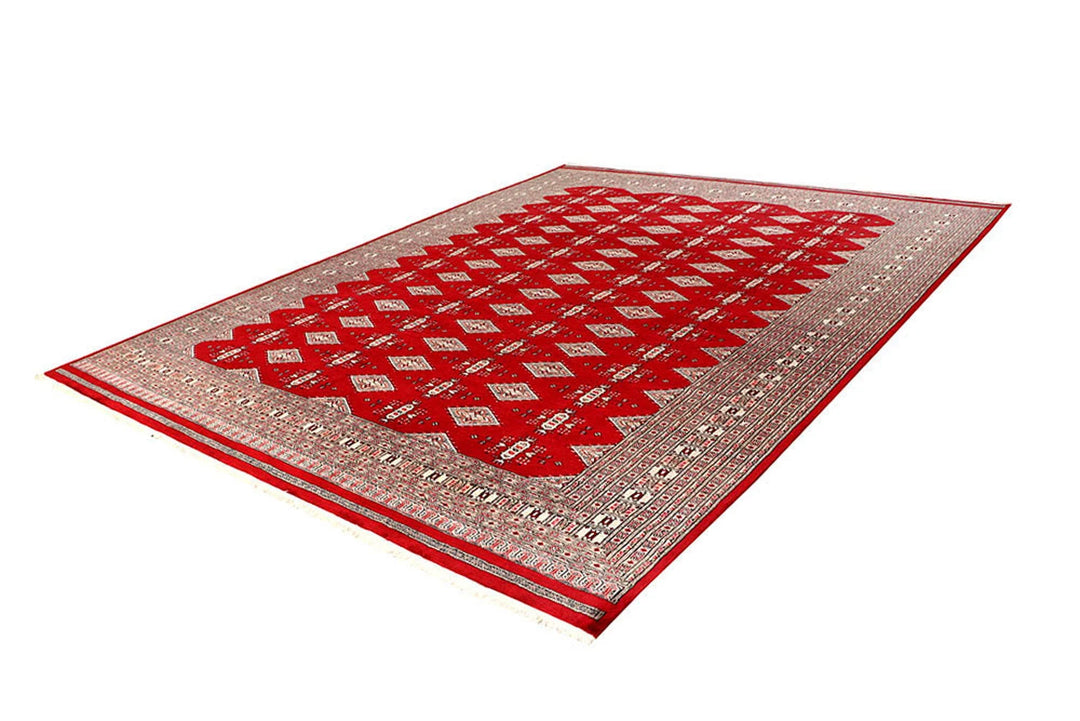 Red Pakistani Jaldar Rug 9' 2" x 11' 10" Hand-Knotted | No. QA35547